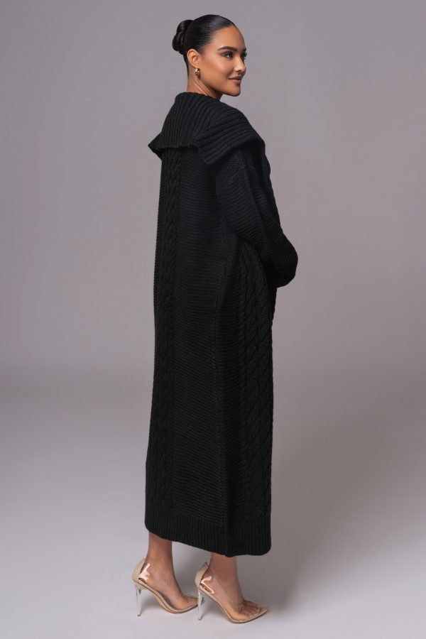 Black Malinda Sweater Knit Cardigan For Sale - Image 4