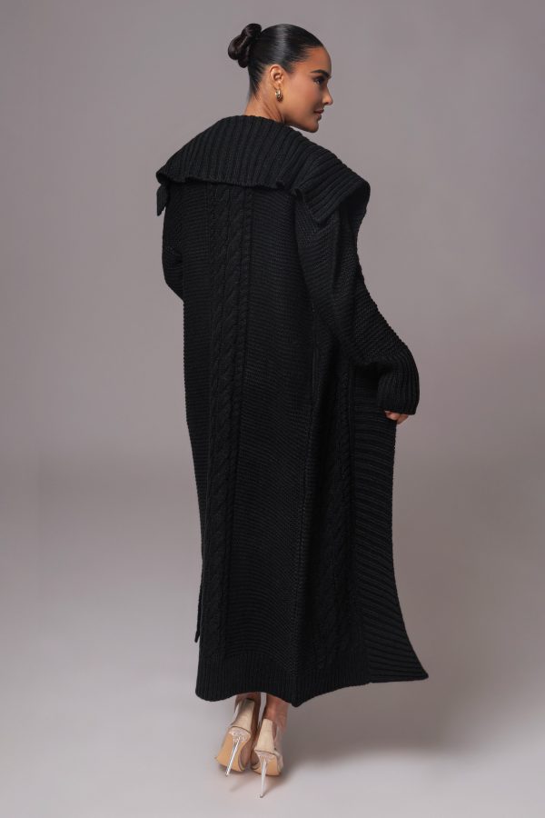 Black Malinda Sweater Knit Cardigan For Sale - Image 5