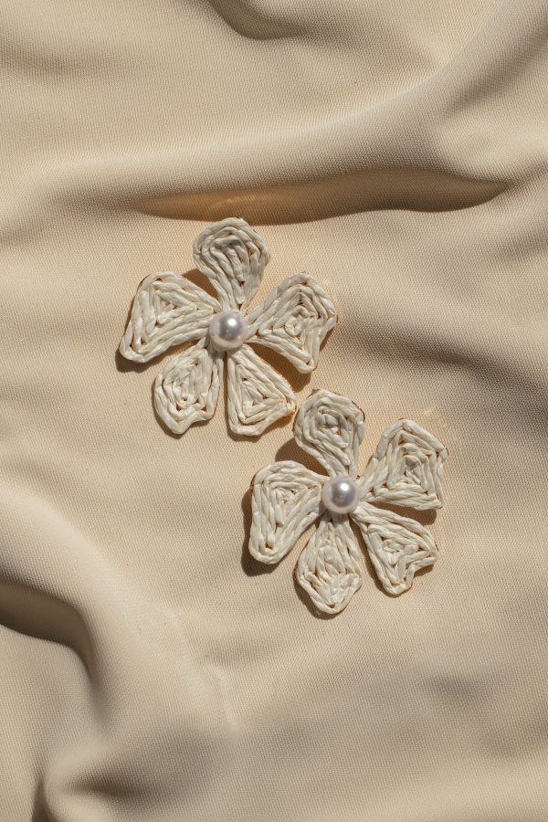 Ivory Lexa Flower Earrings Online Sale