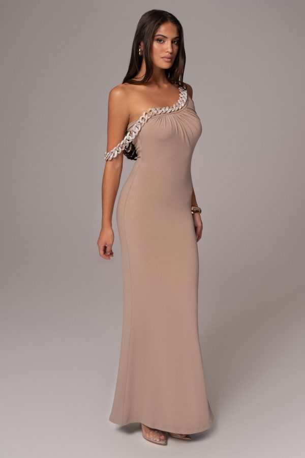 Beige Monette Asymmetric Dress Discount - Image 2