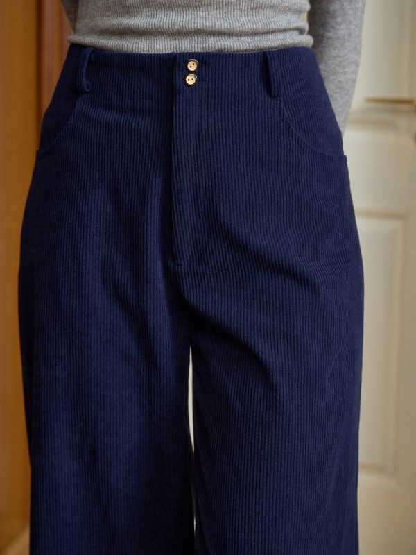 Novah Vintage Two-button Straight Corduroy Trousers For Sale - Image 2