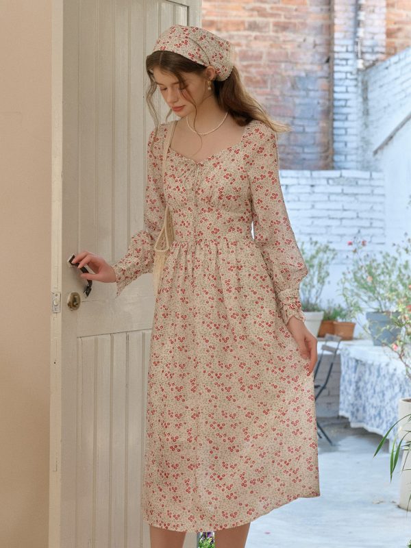 Valencia Square Neck Floral Dress Cheap - Image 5